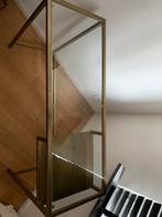 Designbureau/console van glas en goudkleurig metaal, Huis en Inrichting, Tafels | Sidetables, Ophalen, 100 tot 150 cm, Contemporain - Industriel