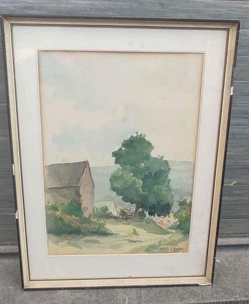 Aquarelle paysage signe Valère rorive beschikbaar voor biedingen