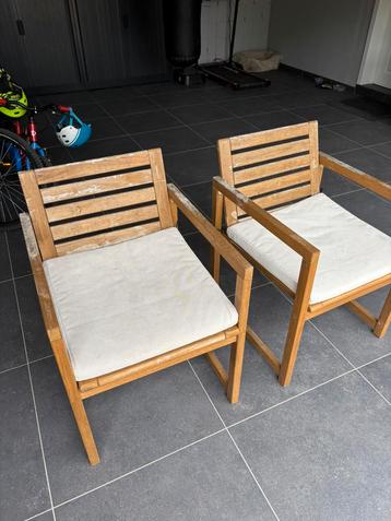 Teak tuinstoelen, Tuin en Terras, Ophalen, Gebruikt