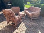 vintage bamboe lounge set, rotan salon, Huis en Inrichting, Ophalen, Zo goed als nieuw, Riet of Rotan, Boho, bohemian, vintage