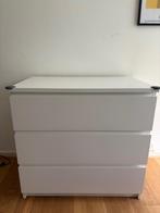 2 Commodes Ikea Malm, 3 tiroirs, blanc, Maison & Meubles, Armoires | Commodes, 3 ou 4 tiroirs, Enlèvement, Utilisé