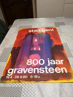 Vintage Poster Stad Gent, 800 jaar Gravensteen, Verzamelen, Deurposter of groter, Ophalen of Verzenden, Reclame, Rechthoekig Staand