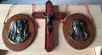 Kruisbeeld en plaquetten Maria en Christus, Antiek en Kunst, Ophalen
