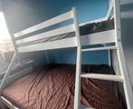 Stapelbed 3 personen met kleine matras te koop, Huis en Inrichting, Ophalen, Wit, 140 cm, Zo goed als nieuw