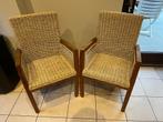 Twee prachtige teaken stoelen in zeegras, Ophalen, Gebruikt, Twee, Bruin