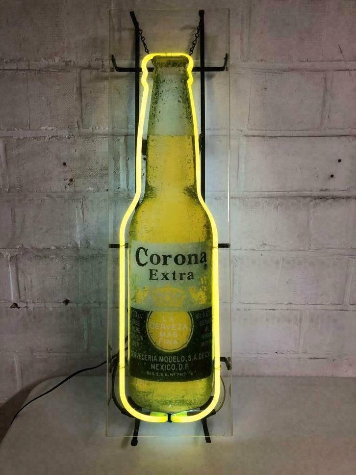 Corona neon - dancing uitvoering - ex Zillion, Collections, Marques & Objets publicitaires, Utilisé, Table lumineuse ou lampe (néon)