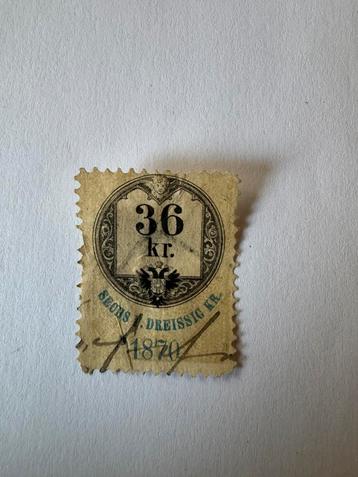 Oostenrijk 1870 — belastingzegel 36 kreuzer keizerarend beschikbaar voor biedingen