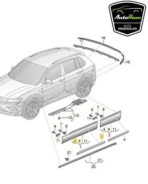 SIERLIJST Tiguan Allspace (BW2) (|5NA853331A2ZZ|5NA853331|), Auto-onderdelen, Carrosserie, Volkswagen, Gebruikt