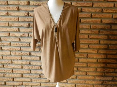 (140)- blouse femme t.38 camel - mosquitos -, Kleding | Dames, Blouses en Tunieken, Zo goed als nieuw, Maat 38/40 (M), Bruin, Ophalen of Verzenden