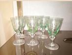 6 prachtige glazen van Val Saint Lambert met uranium, Verzamelen, Ophalen of Verzenden, Zo goed als nieuw