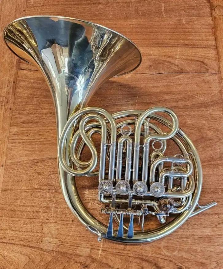 Gebr. Alexander Mainz mod. 104 Bb/F Double French Horn, Muziek en Instrumenten, Blaasinstrumenten | Hoorns, Gebruikt, Bes-hoorn