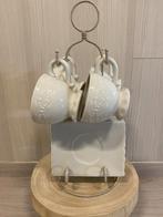 support en métal avec tasses et soucoupes, Neuf, Enlèvement ou Envoi, Céramique, Autres styles