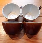 4 bruine koffiekopjes, Ophalen of Verzenden, Zo goed als nieuw
