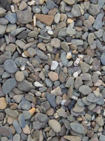 Flachkorn afgerond platte kiezel natuurlijke kleuren siergri beschikbaar voor biedingen