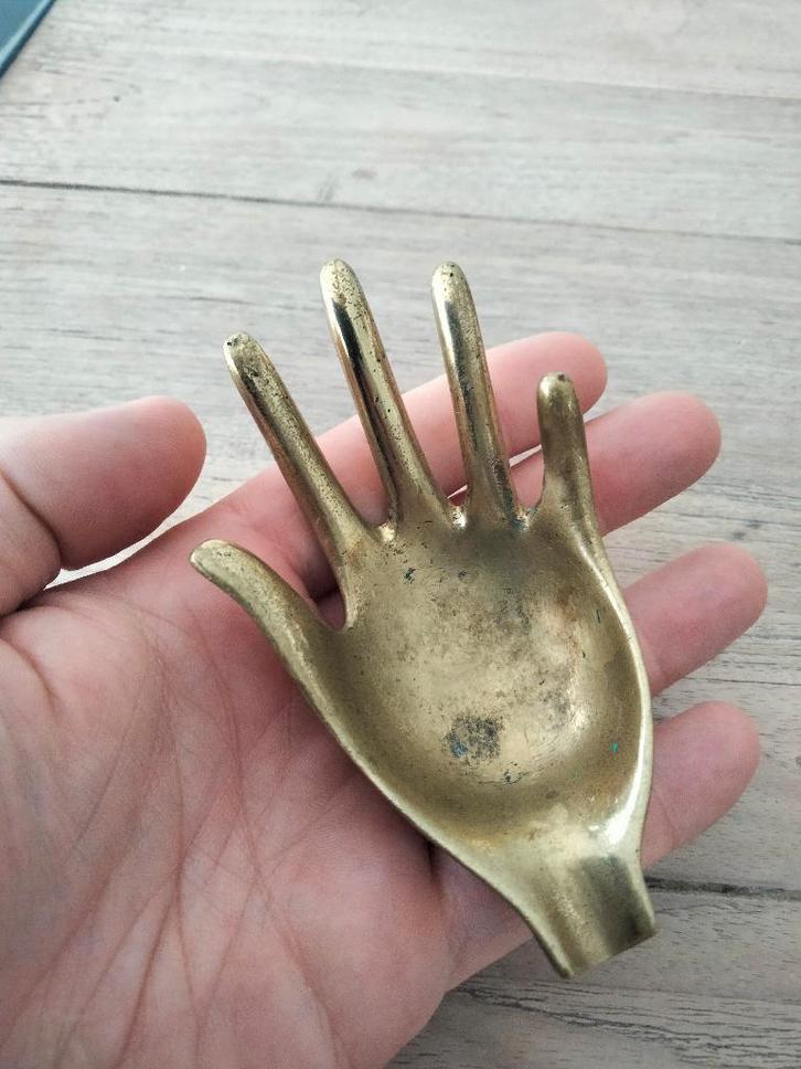 Vintage design asbak hand Messing, Antiek en Kunst, Kunst | Overige Kunst, Ophalen of Verzenden