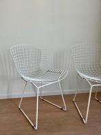 2x wire chair Knoll Harry Bertoia wit, Twee, Gebruikt, Ophalen of Verzenden, Metaal