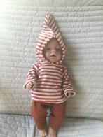 210. Babyborn: Nieuwe gestreepte hoodie met bruine broek, Ophalen of Verzenden, Nieuw, Babypop