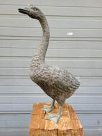 Groot brons kunstwerk tuinbeeld van een Gans standbeeld, Comme neuf, Animal, Enlèvement ou Envoi, Métal