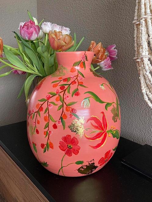 Vase rose botanique peint à la main par J&s, Maison & Meubles, Accessoires pour la Maison | Vases, Neuf, Autres couleurs, Moins de 50 cm