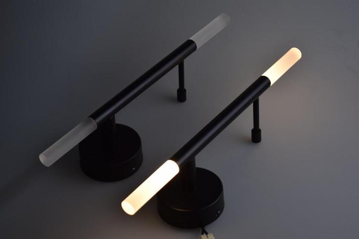 Set Zwarte Gratia Westwing Verlichting LED Buis Wandlamp, Jardin & Terrasse, Éclairage extérieur, Verre, LED, Enlèvement