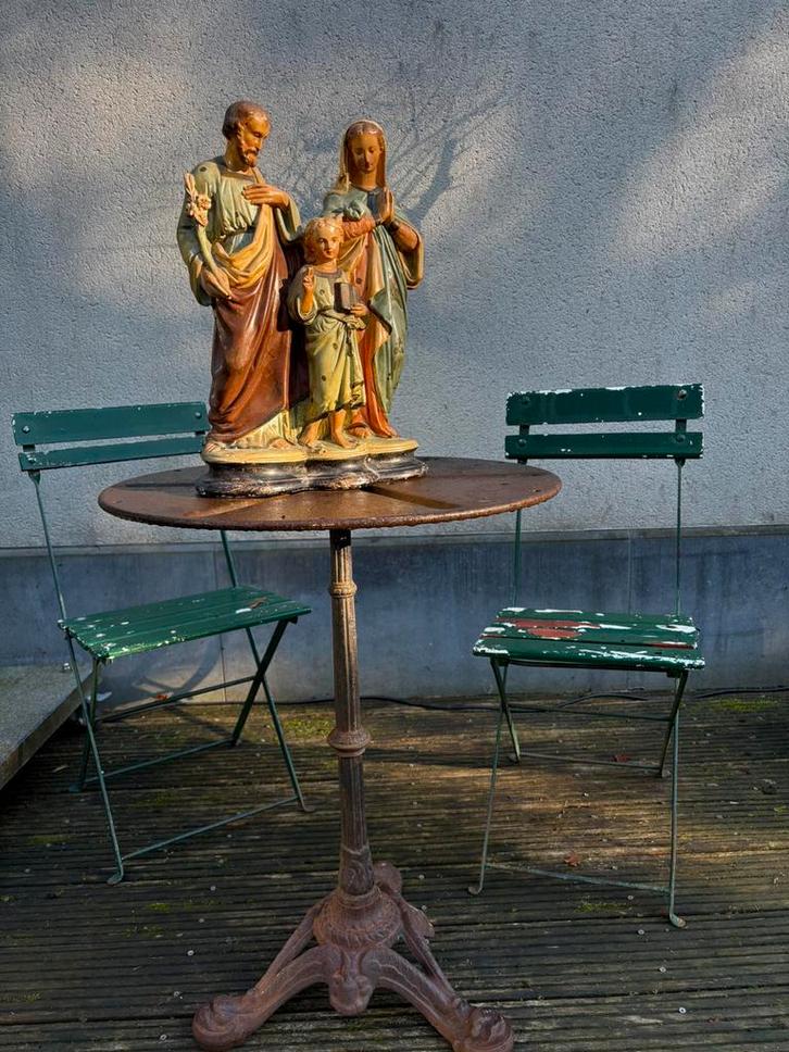 Zeer oud heilige familie beeld Maria Jozef en Jezus, Antiek en Kunst, Antiek | Religieuze voorwerpen, Ophalen of Verzenden