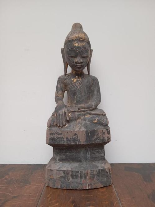Superbe statue birmane en bois représentant Bouddha., Antiek en Kunst, Kunst | Niet-Westerse kunst, Verzenden