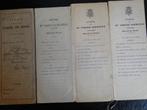 Quatre actes notariés anciens, Collections, Utilisé, Enlèvement ou Envoi