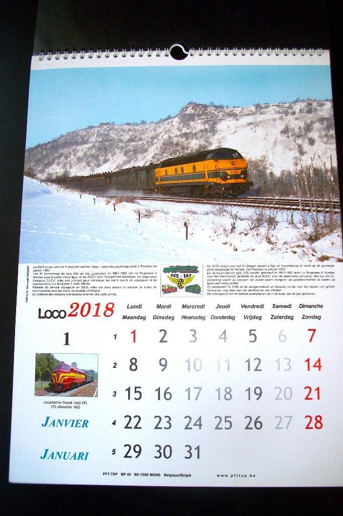 Loco 2018 kalender - TSP - NMBS, Verzamelen, Spoorwegen en Tram, Zo goed als nieuw, Trein, Overige typen, Ophalen of Verzenden