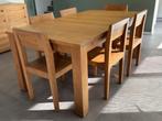 Table et chaises Ethnicraft en chêne, Huis en Inrichting, Tafels | Eettafels, Ophalen, Gebruikt, 100 tot 150 cm, Eikenhout