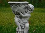Paar Engel Beelden met Pot - 2 Stuks - Steen, Tuin en Terras, Ophalen of Verzenden, Steen, Engelenbeeld