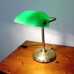 Vintage Notarislamp, Huis en Inrichting, Lampen | Tafellampen, Ophalen of Verzenden, Zo goed als nieuw, Glas, Minder dan 50 cm