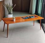 Prachtige XL vintage teakhouten salontafel, Ophalen of Verzenden, Zo goed als nieuw, Teakhout, Midcentury