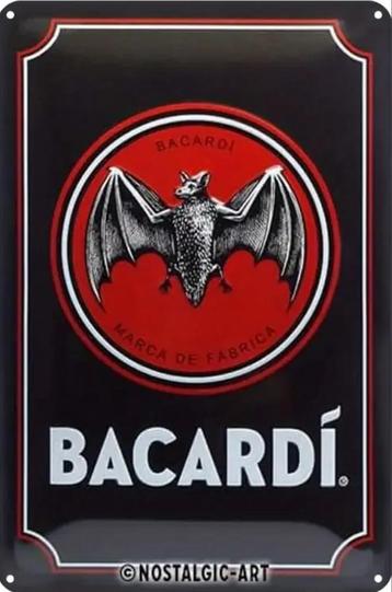 Reclamebord vintage Bacardi zwart - mancave poolhouse nieuw beschikbaar voor biedingen