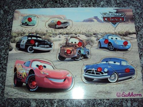 Eichhorn, houten puzzel "Cars" *PRIMA STAAT*, Kinderen en Baby's, Speelgoed | Kinderpuzzels, Minder dan 10 stukjes, Van hout, Ophalen of Verzenden