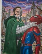 Dr doom vs Spiderman drawing a4, Ophalen of Verzenden