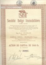 Société Belge Immobilière - 1927, Timbres & Monnaies, Actions & Titres, 1920 à 1950, Enlèvement ou Envoi