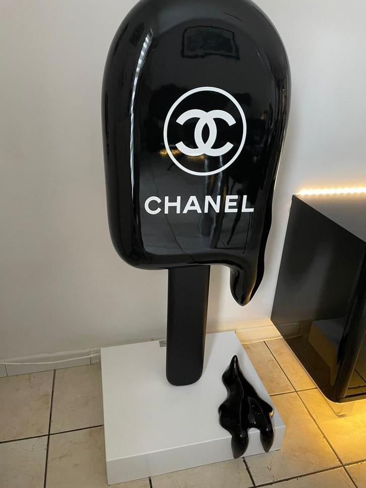 Sculpture Ice Chanel Black Geraldine Morin 120 cm, Antiquités & Art, Art | Sculptures & Bois, Enlèvement