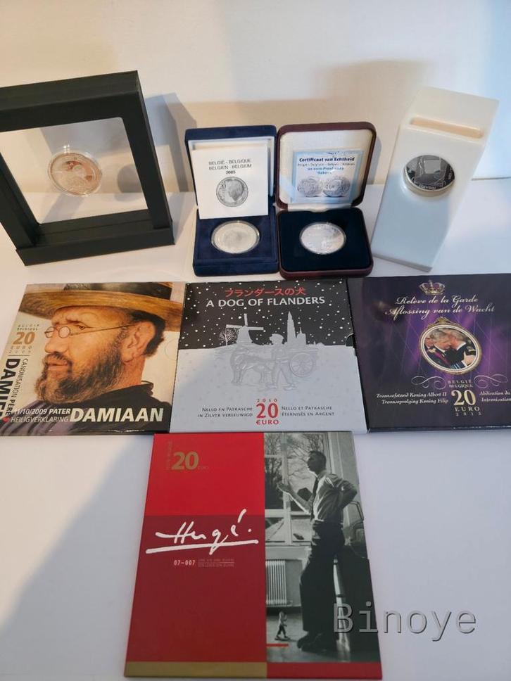 Lot 20 euro zilver, Belgisch bewijs, Postzegels en Munten, Munten | Europa | Euromunten, Overige waardes, België, Zilver, Ophalen of Verzenden