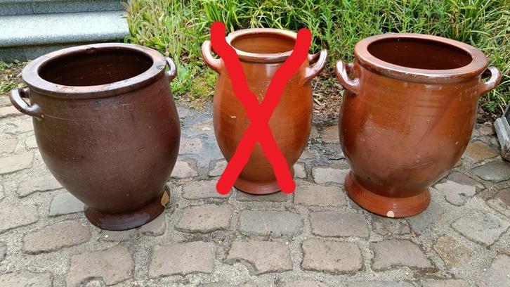 2 Steinen of gres potten, Antiek en Kunst, Antiek | Keramiek en Aardewerk, Ophalen