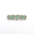 S925 Zilveren Natuurlijke Smaragd Ring, Overige kleuren, Verzenden, Zo goed als nieuw, Dame of Heer