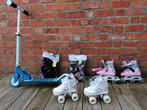 Rolschaatsen Decathlon, skeelers, bescherming en een step, Verstelbaar, Zo goed als nieuw, Ophalen, Kinderen