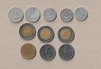 11 pièces italiennes (utilisées), Timbres & Monnaies, Monnaies | Europe | Monnaies non-euro, Série, Enlèvement ou Envoi, Italie