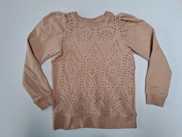 Mt 134 Lichtbruine sweater met broderie  beschikbaar voor biedingen