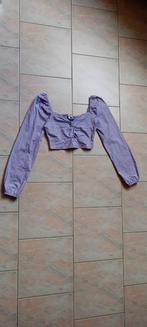 Crop top, Kleding | Dames, Topjes, Verzenden, Paars, Zo goed als nieuw, Lange mouw