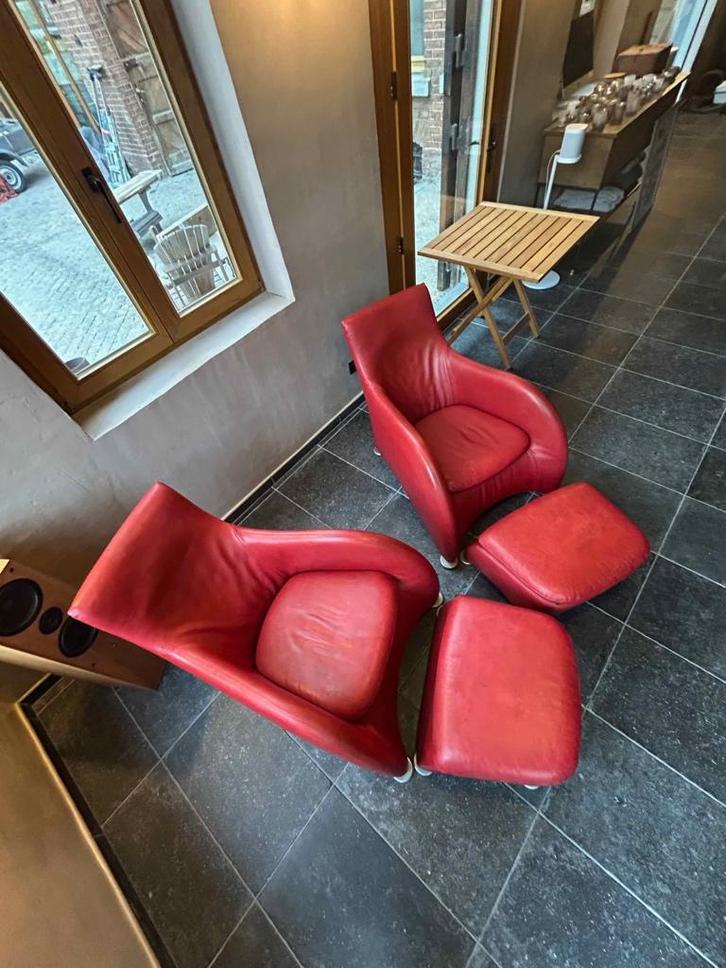 Mantis Lounge Chair de Gerard van den Bergh (1970), Maison & Meubles, Fauteuils, Utilisé, Cuir, Métal, 50 à 75 cm, 100 à 125 cm