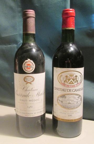 2 flessen rode Wijn - Haut-Medoc - 1981 beschikbaar voor biedingen