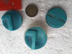 39 mm turquoise knop, vintage L-patroon met schacht, B394Q, Hobby en Vrije tijd, Ophalen of Verzenden, Nieuw, Knoop of Knopen