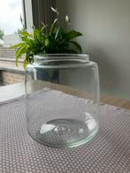 Vaas / windlicht in glas met opstaand randje, Huis en Inrichting, Woonaccessoires | Vazen, Ophalen of Verzenden, Glas