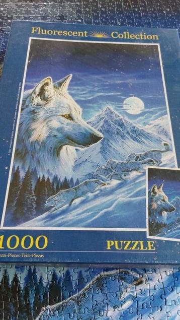 Fluorescent legpuzzel - Wolf -1000 stuks