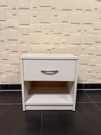 Table de chevet/table d'appoint blanche avec tiroir., Neuf, Moins de 55 cm, Moins de 45 cm, Enlèvement